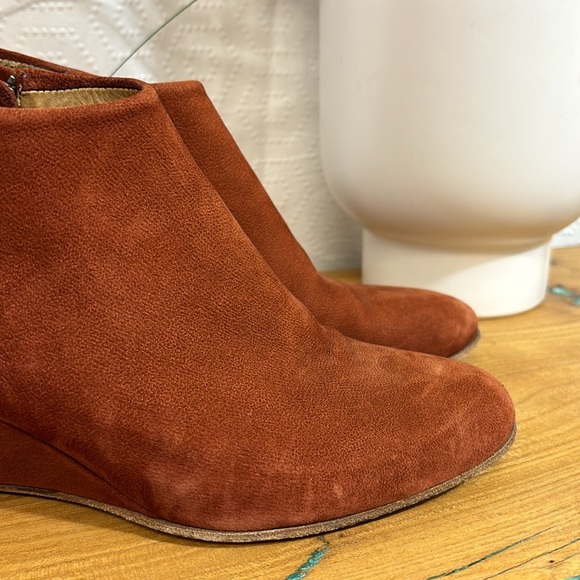 Anthropologie / humanoid cognac leather ankle boot booties wedges 38 - Picture 3 of 10